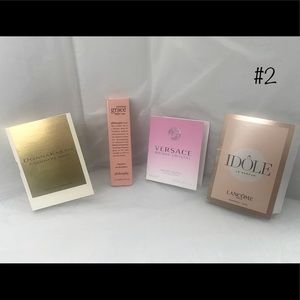 Lot (4) Perfume Samples Donna Karan, Amazing Grace, Versace, Idôle by Lancôme